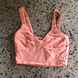 Peach, scrunch crop top